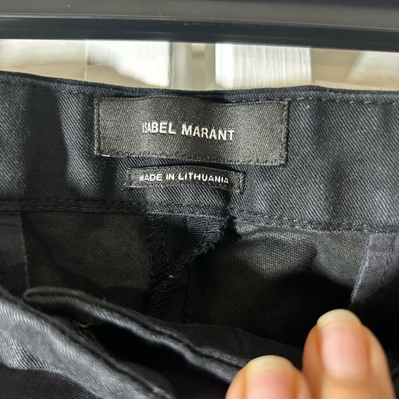 Isabel Marant Blocked Navy And Black Crop Straight Cotton Chic Trousers Size 42 - Picture 4 of 12